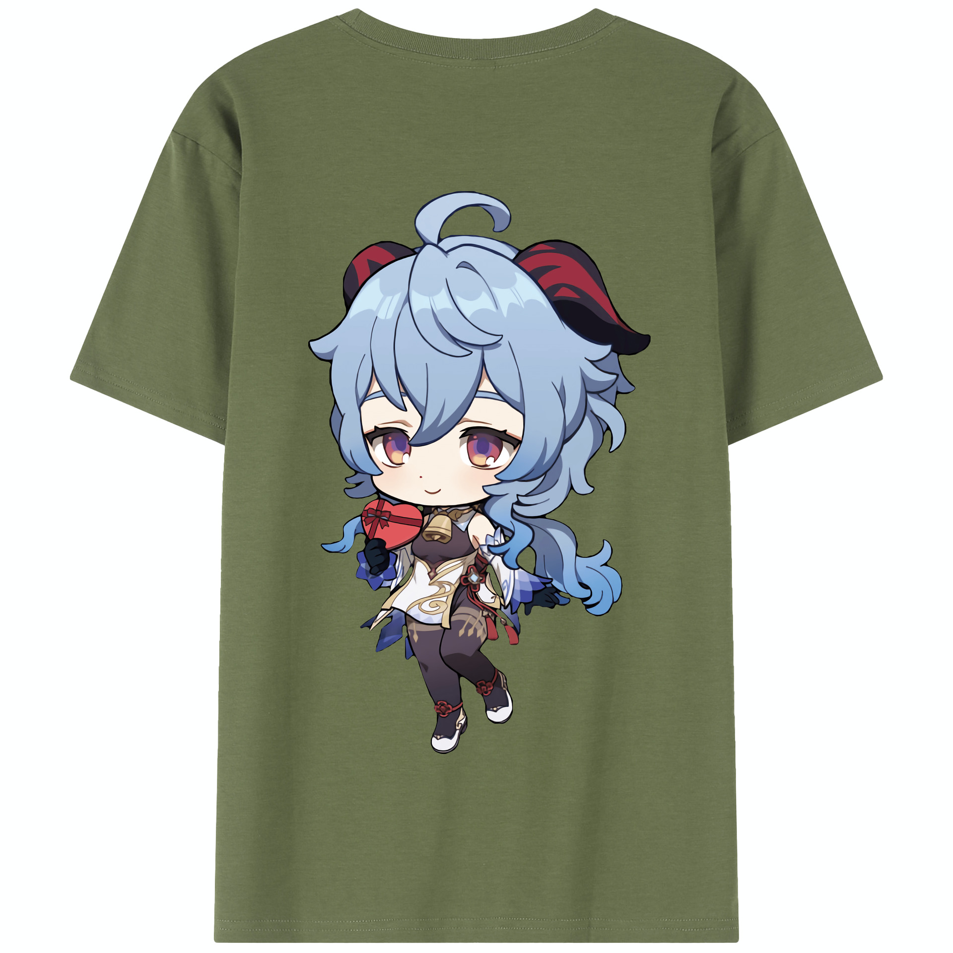 げんし神 甘雨 かんう genshin Ganyu 綿100％半袖Tシャツ（背面プリント）